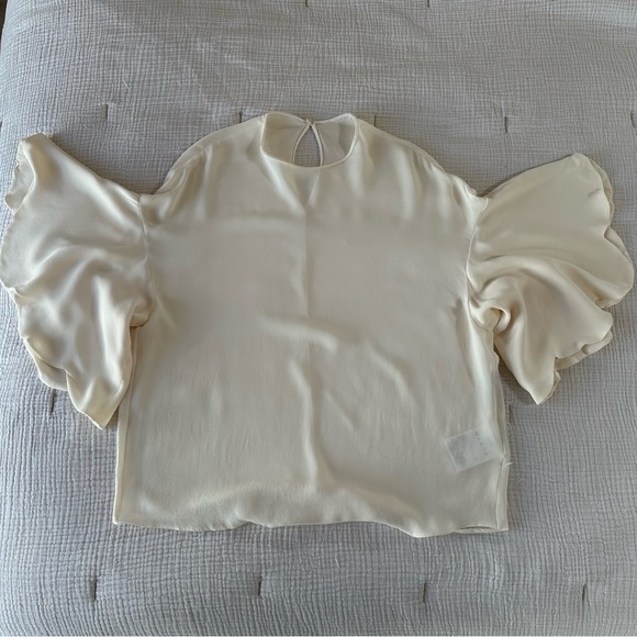 Valentino 100% Silk Scalloped Blouse IT 40 / US 4 - Picture 6 of 10